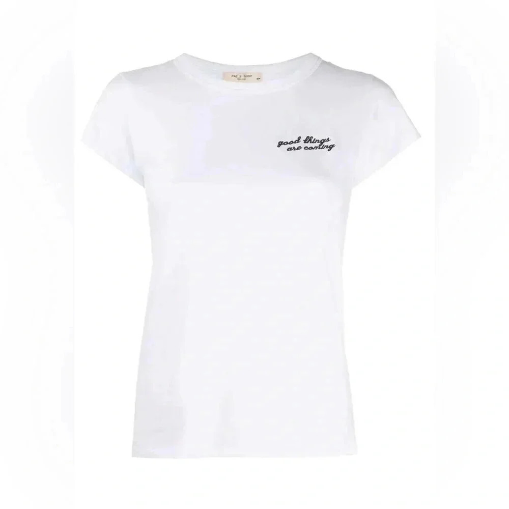 Rag&Bone Good Things Are Coming White Short Sleeve Crewneck Tee Size XS
